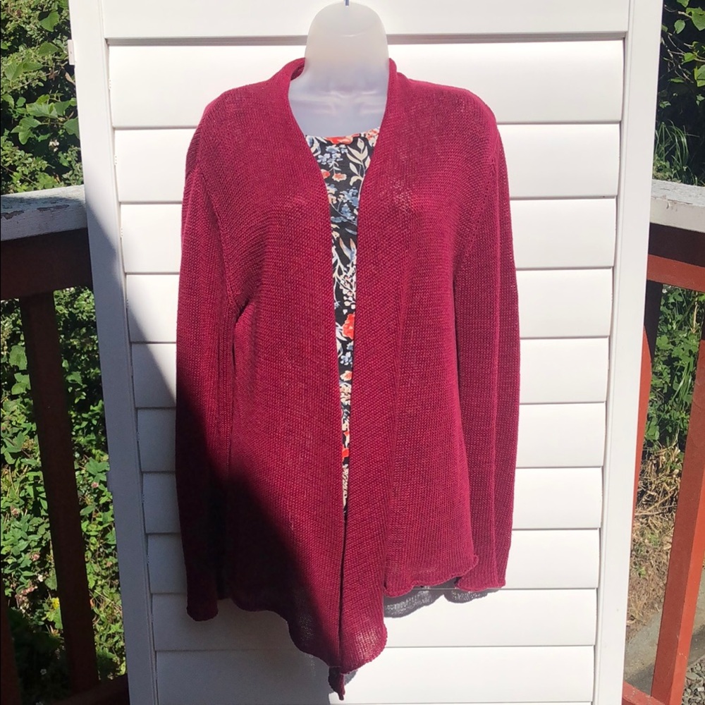 Cut Loose Red Sweater Classic Knit Relaxed Fit - Picture 4 of 13